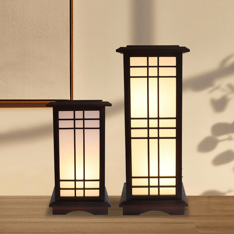 Traditional Chinese Walnut Arc Floor Lamp