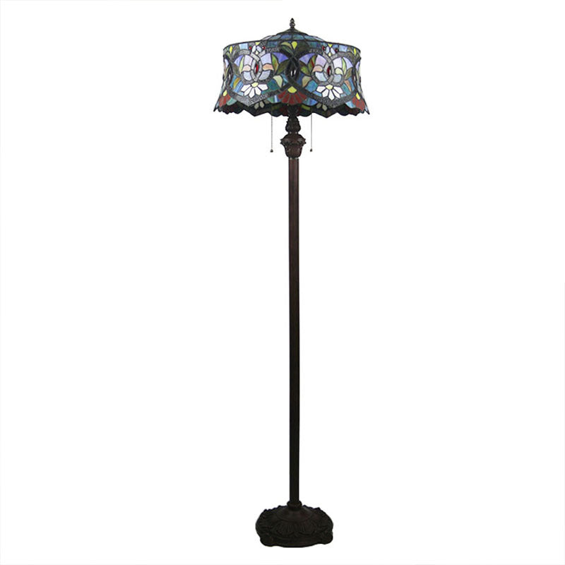 Tiffany Stained Glass 2-Light Floor Lamp