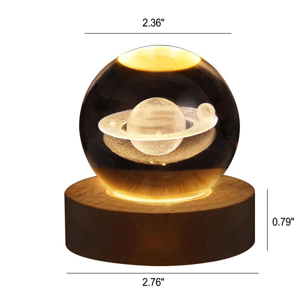 Creative Star System Crystal Ball USB LED Night Table Lamp
