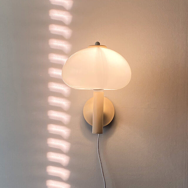 Contemporary Nordic Milk White Iron Glass Dome Wall Sconce