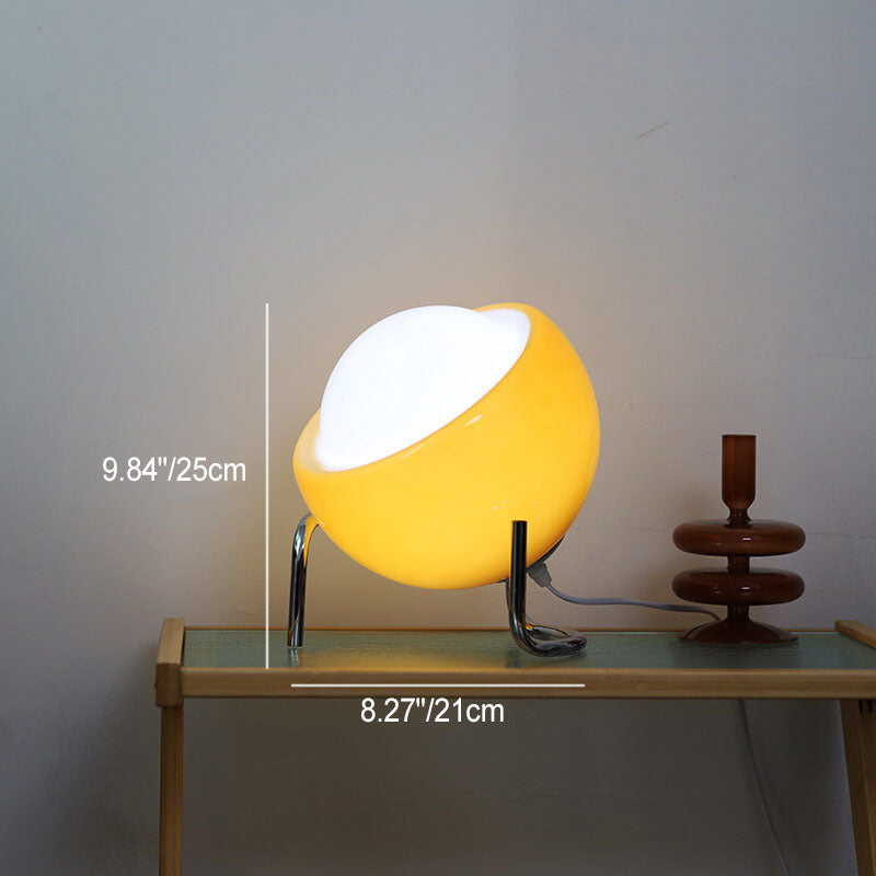 Nordic Contemporary Planet Orange Glass and Iron Table Lamp