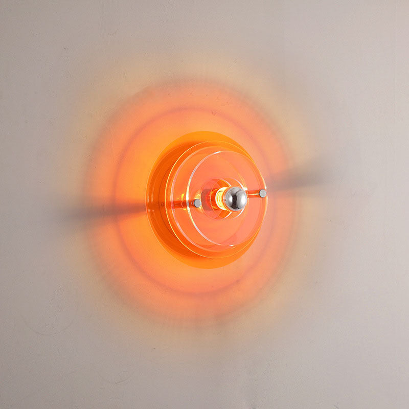 Contemporary Creative Flying Saucer Iron Acrylic Wall Sconce