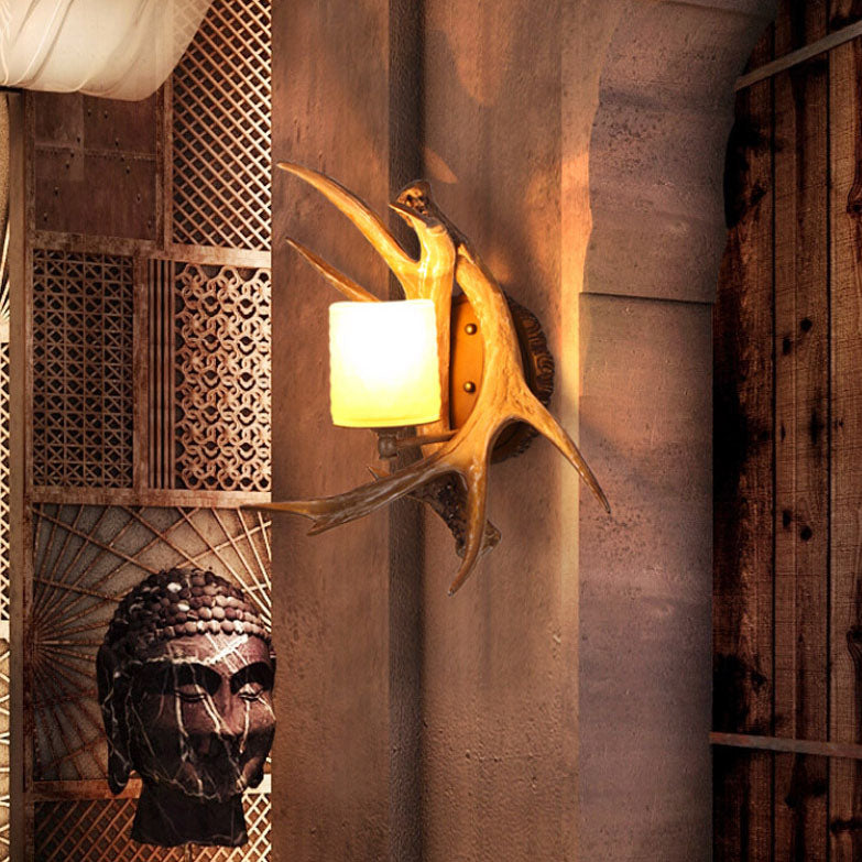 Modern Retro Antler 1-Light Glass Wall Sconce