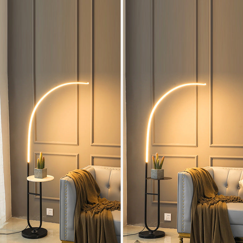 Modern White Arc Floor Lamp