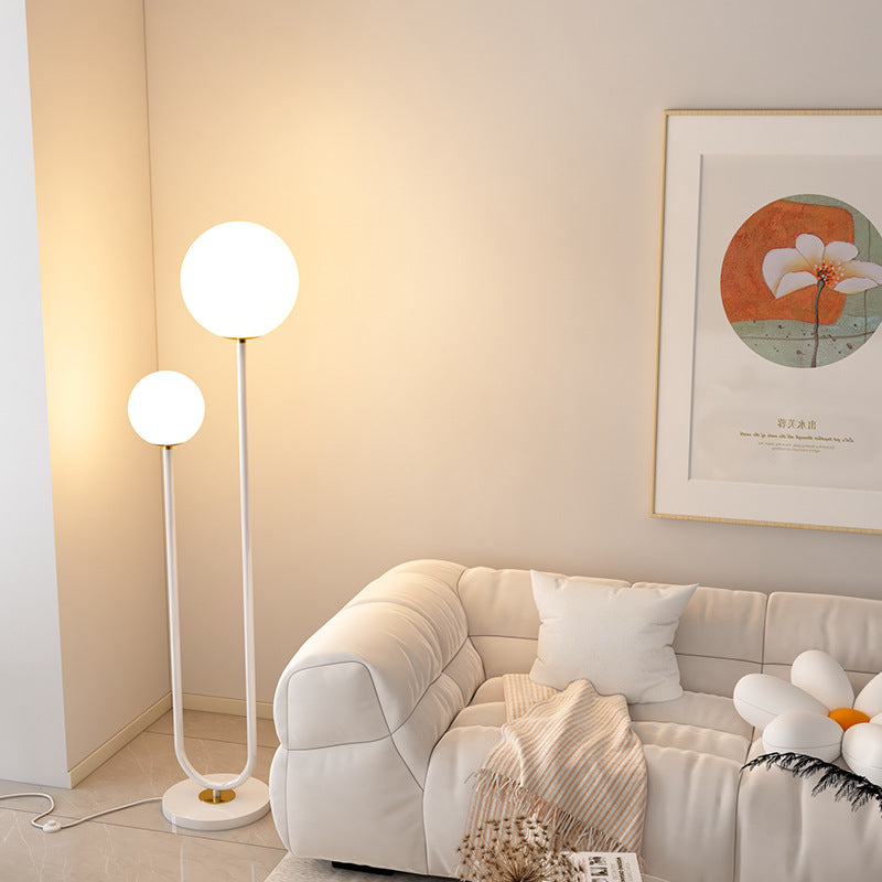 Modern Minimalist White 2-Light Floor Lamp