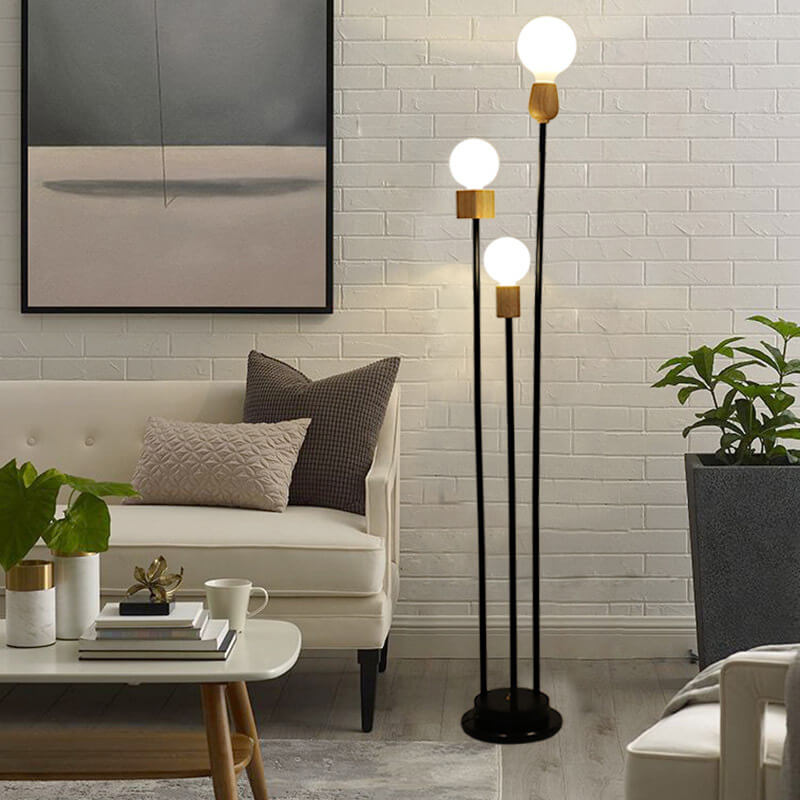 Industrial White 3-Light Floor Lamp