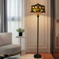 Tiffany Stained Glass 2-Light Floor Lamp