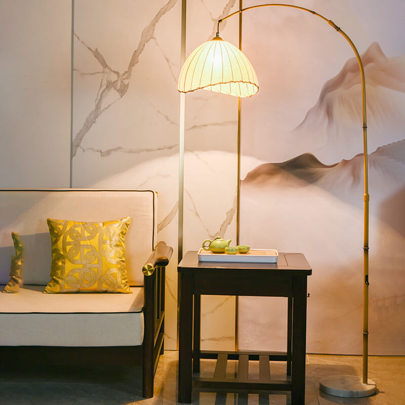Vintage Beige Floor Lamp