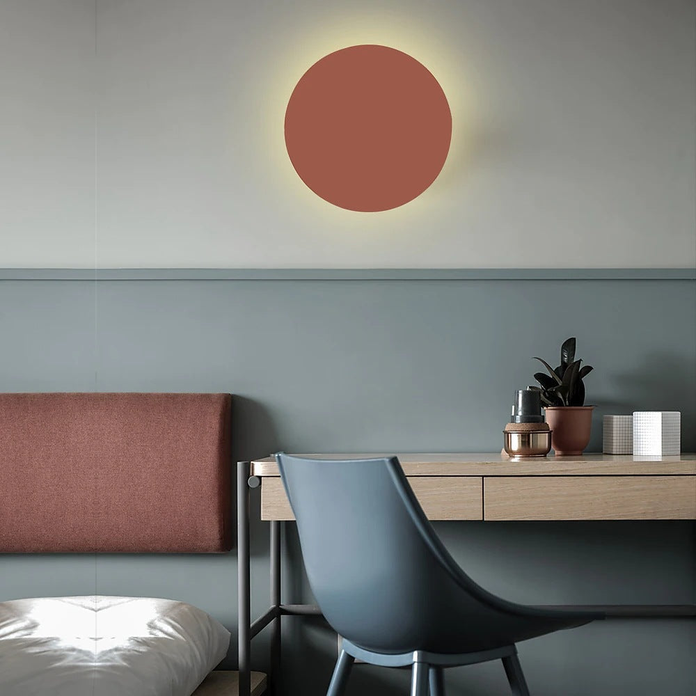 Modern Minimalist Colorful Round Iron LED Wall Sconce