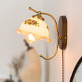French Vintage Cream Glass Petal 1-Light Wall Sconce
