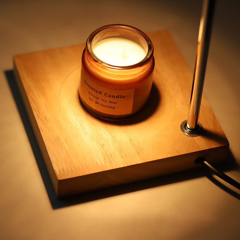 Modern Solid Wood Sphere Candle Lamp 1-Light Table Lamp