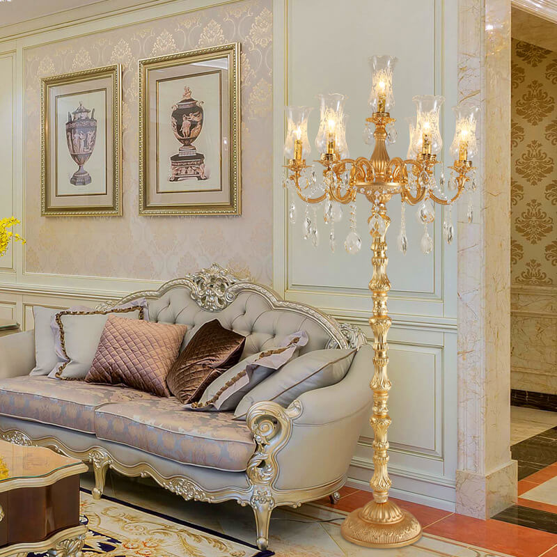 Traditional Gold 7-Light Floor Lamp