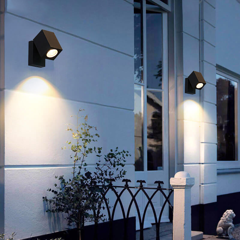 Modern Waterproof Square Spotlight Outdoor Wall Sconce
