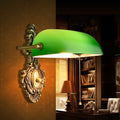 Retro Copper Green Glass Shade 1-Light Wall Sconce