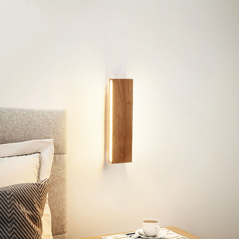 Minimalist Solid Wood LED Strip Wall Sconce Lamp Wall Sconce