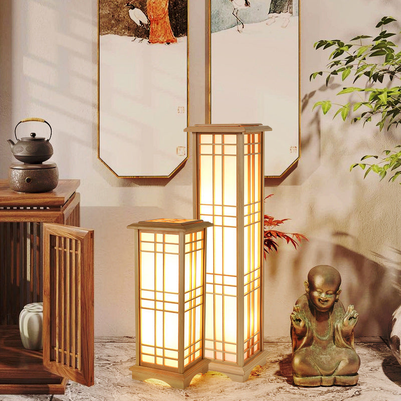 Japanese Natural Wood Floor Lamp