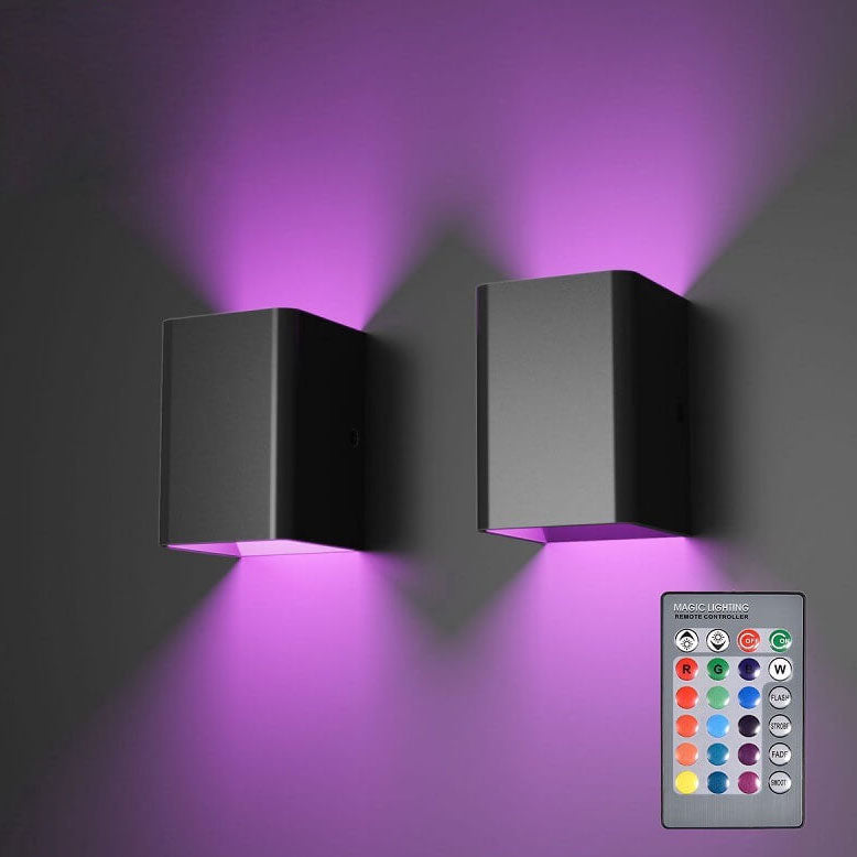 Modern Square Aluminum LED RGB Color Wall Sconce