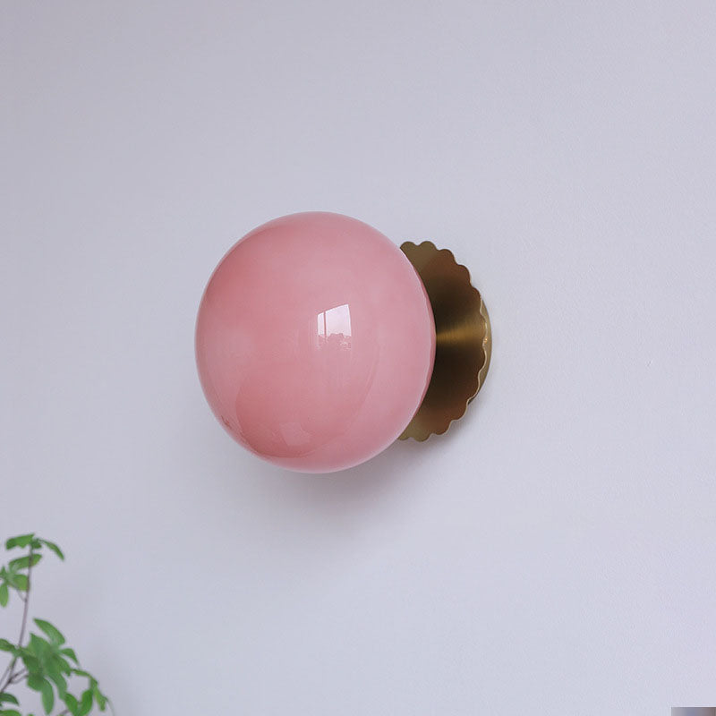 Modern Vintage Iron Glass Round Head Wall Sconce
