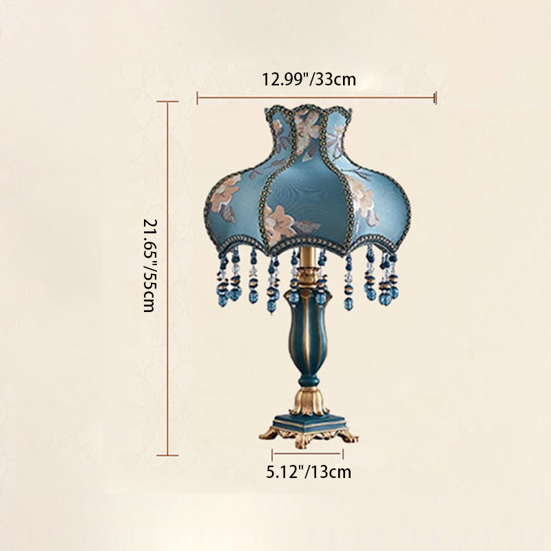 Traditional European Court Top Resin Fabric Table Lamp