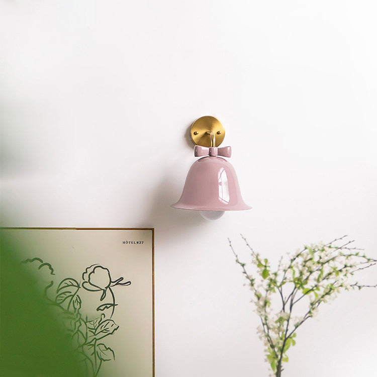 Traditional French Bell Butterfly Round Iron Wall Sconce