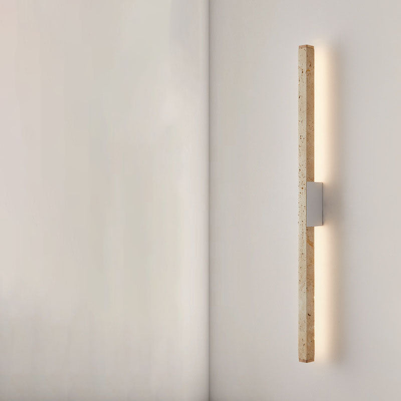 Japanese Wabi-Sabi Travertine Long Strip LED Wall Sconce