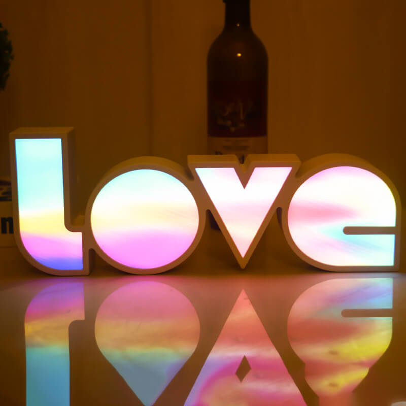 Creative PS LOVE Letters Wedding Valentines LED Table Lamp