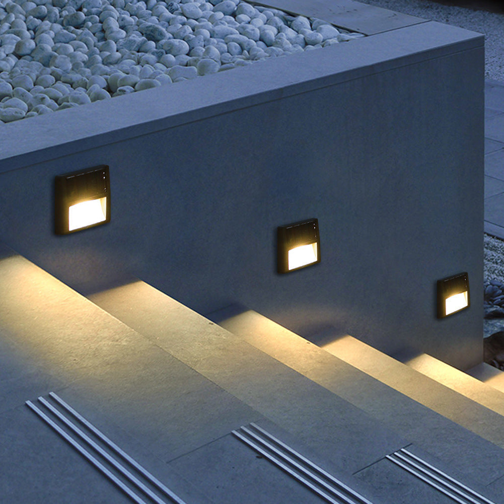 Modern Minimalist Solar LED Outdoor Patio Step Wall Light