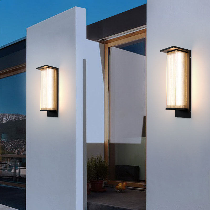 Modern Minimalist Solar Waterproof Rectangular Wall Sconce
