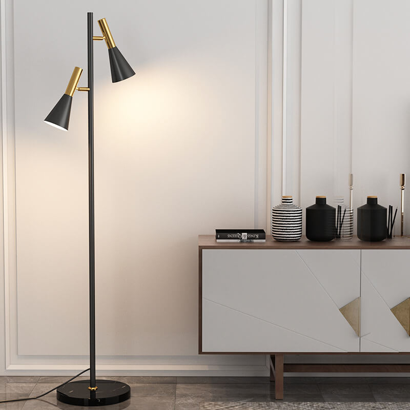 Modern Minimalist Gold 2-Light Floor Lamp