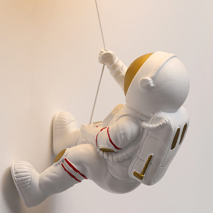 Contemporary Creative Orb Astronaut Iron Resin Wall Sconce