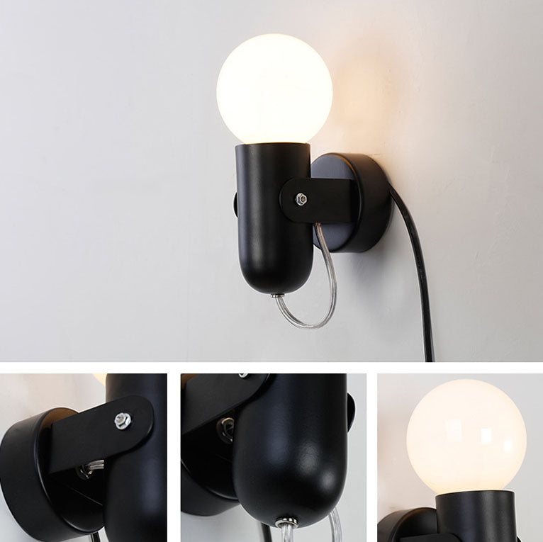 Nordic Creative Solid Color Round Head 1-Light Wall Sconce