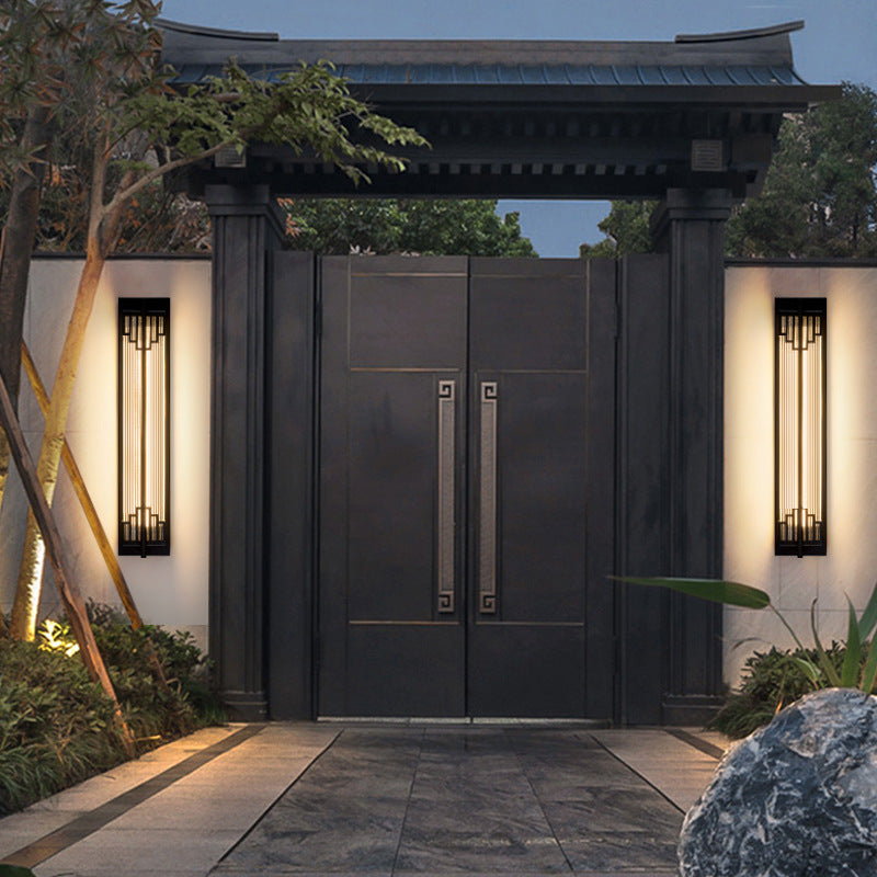 Traditional Chinese Stainless Steel Glass LED Wall Light