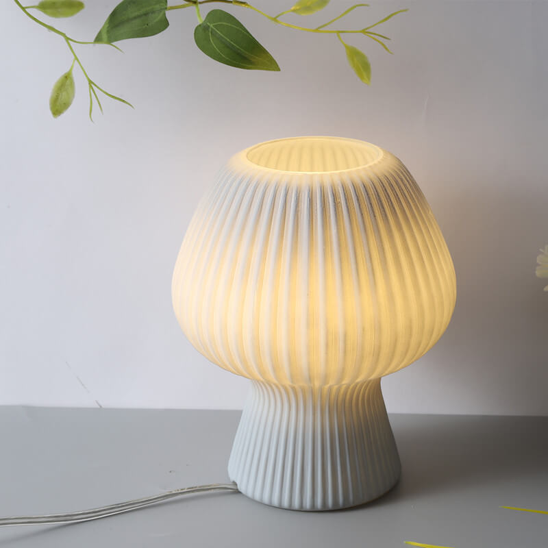 Modern Minimalist Mushroom 1-Light Glass Table Lamp