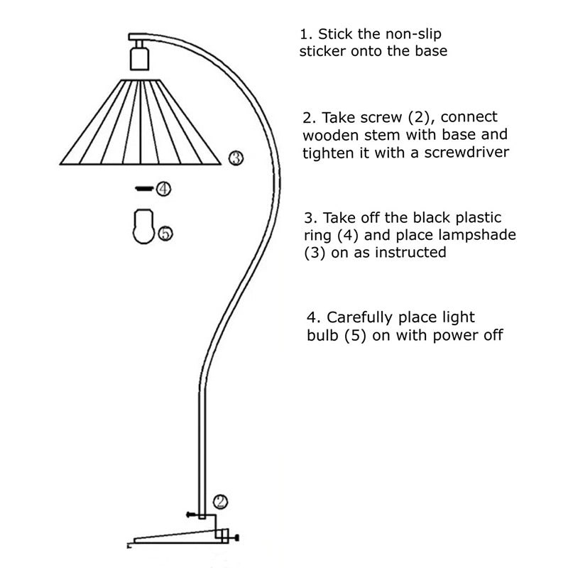 Japanese Multicolor Arc Floor Lamp