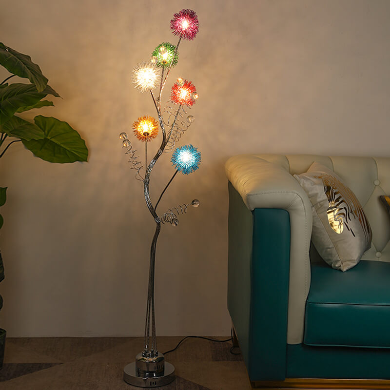 Modern Multicolor 6-Light Floor Lamp