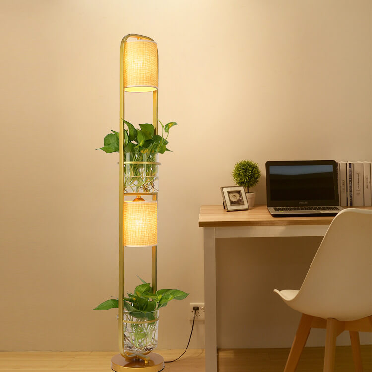 Contemporary Black 2-Light Floor Lamp