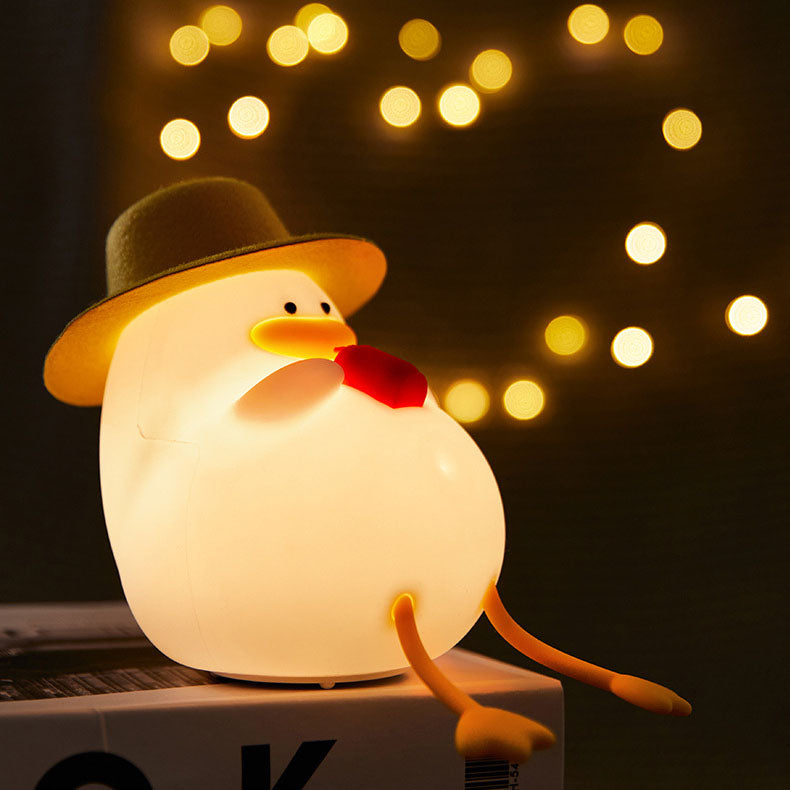 Creative Cartoon Silicone Duck Pat LED Night Table Lamp