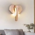 Nordic Creative Solid Wood Elephant Shape LED Wall Sconce