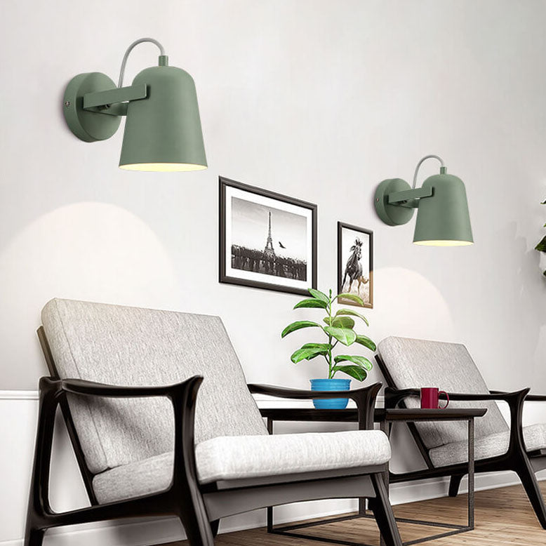 Nordic Macaron Iron Cylinder Dome 1-Light Wall Sconce