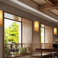 Traditional Japanese Weaving Semicircular Bamboo Wall Sconce