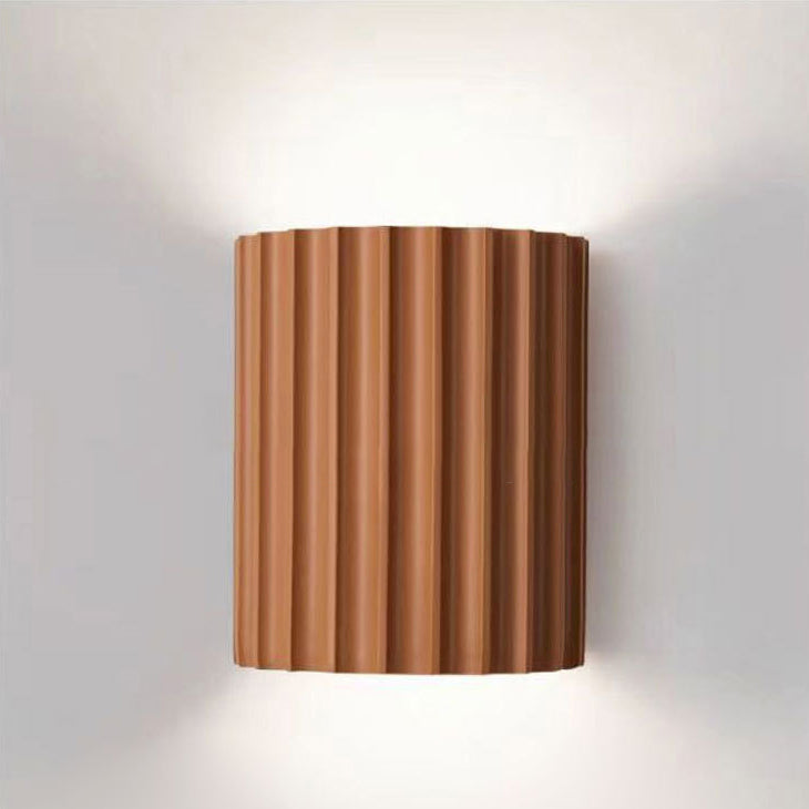 Contemporary Scandinavian Resin Half Column 2-Light Wall Sconce