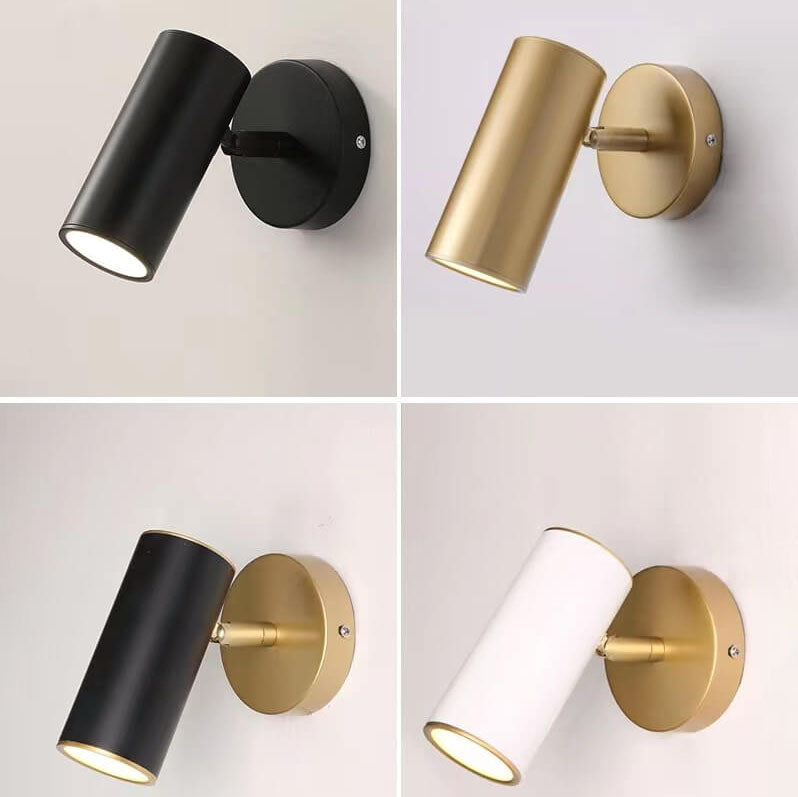 Modern Simplicity Plated Cylindrical Spotlight Wall Sconce