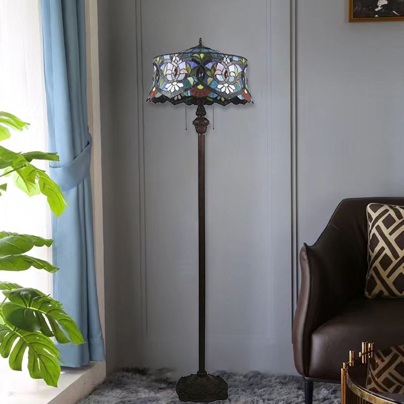 Tiffany Stained Glass 2-Light Floor Lamp