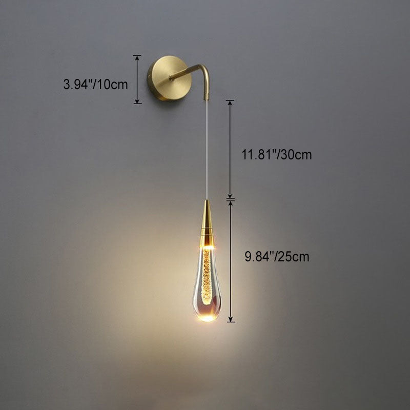 Modern Luxury Teardrop Crystal LED Wall Sconce