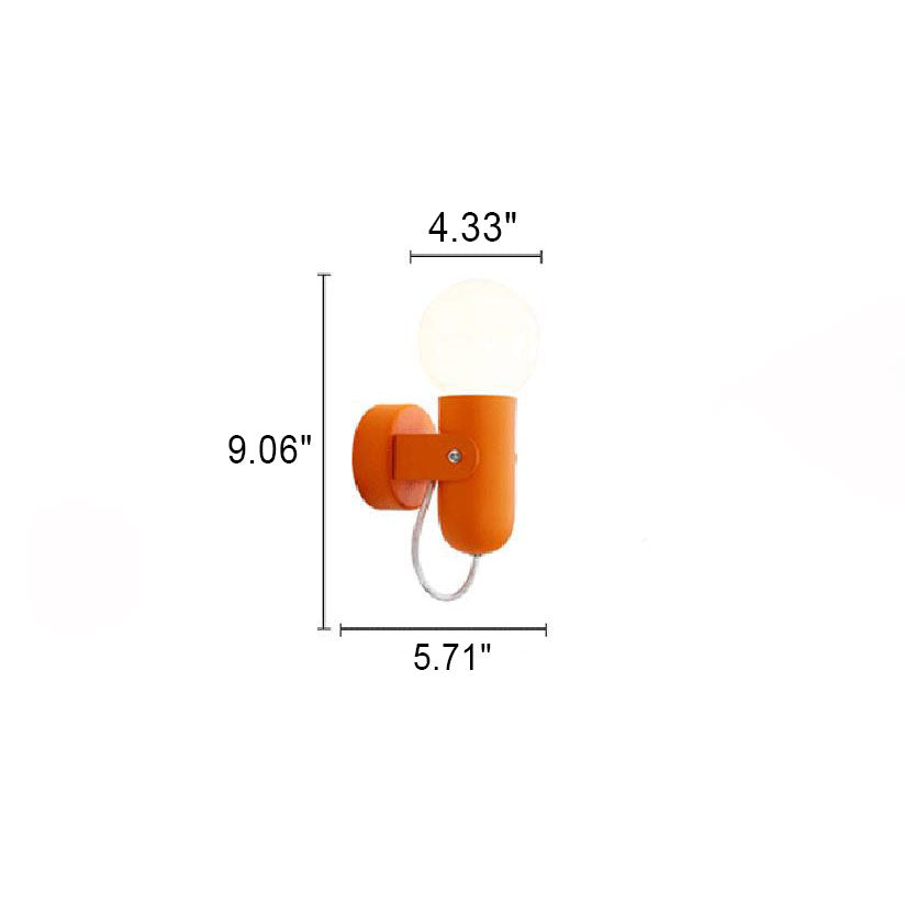 Nordic Creative Solid Color Round Head 1-Light Wall Sconce