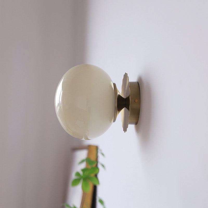 Modern Vintage Iron Glass Round Head Wall Sconce