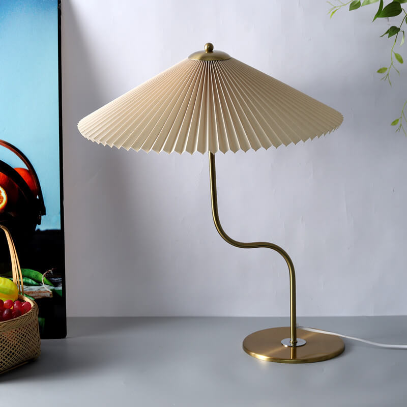 Retro Pleated Umbrella Shaped 1-Light Decorative Table Lamp