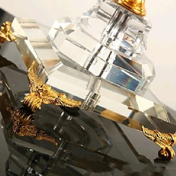 European Luxury Fabric Candle Holder with Crystal Table Lamp