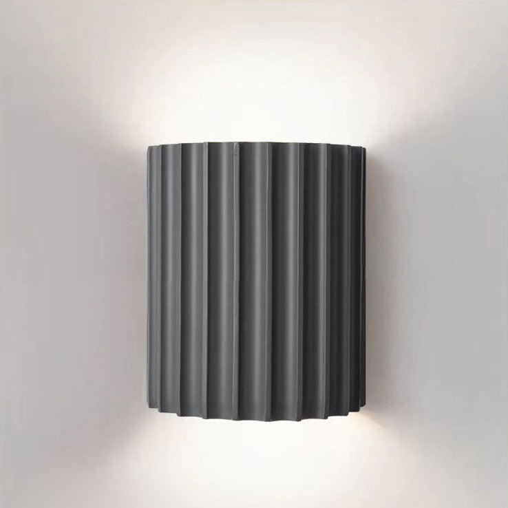Contemporary Scandinavian Resin Half Column 2-Light Wall Sconce