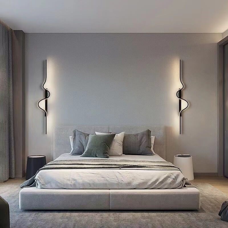 Modern Minimalist Long Wave Design Aluminum LED Wall Sconce